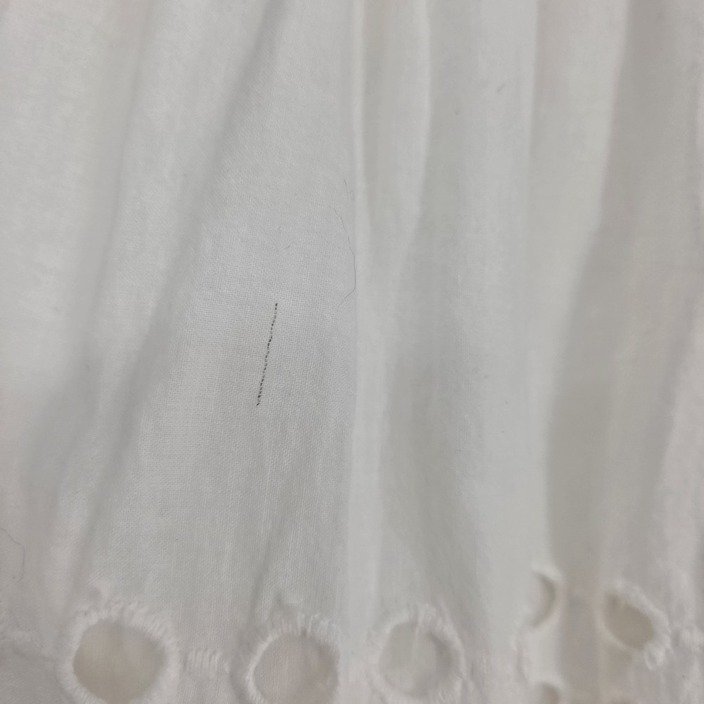 Womens 100% Cotton Eyelet Maxi Skirt Small Minimalist Summer Capsule Fairy White - Picture 11 of 11